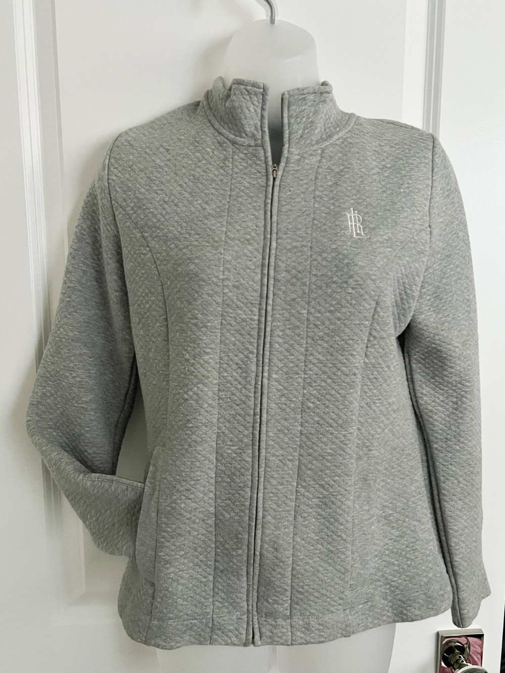 Lauren Ralph Lauren Quilted Full Zip-Front Women's Jacket -Gray see measurements